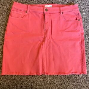 NWOT Loft red denim skirt